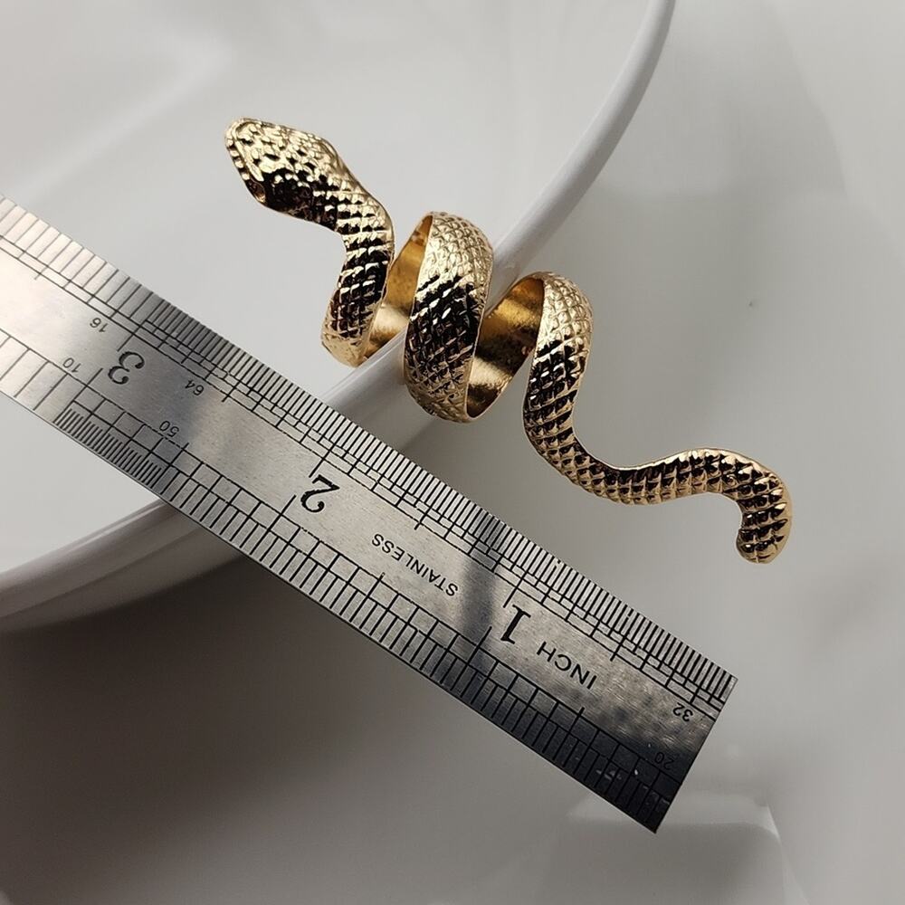 Gold Swirling Wrap Around Snake Ring - Picture 6 of 6
